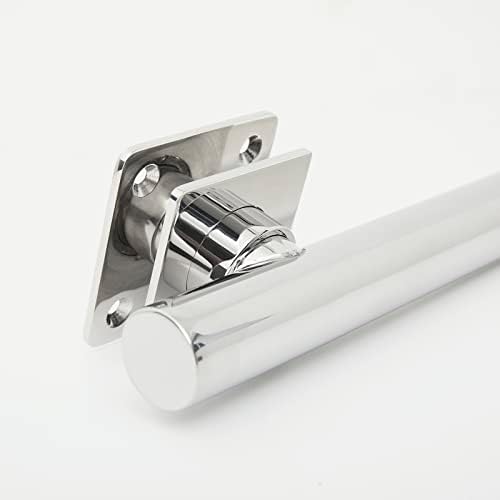 36-inch Coronado Designer Straight Bathroom Shower Grab Bar with Decorative Square Flanges, Polished