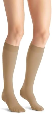 JOBST Opaque SoftFit 15-20 mmHg Closed Toe Knee High Compression Stocking, Natural, Large
