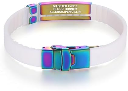 Divoti Custom Engraved Medical Alert ID Bracelet – Dual-Sided Laser Etching, Silicone Wristband, Stainless Steel Security Clasp – Adjustable & Trim-to-Fit – Emergency Medical Info Band for Men & Women