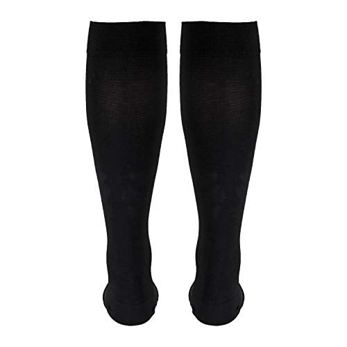 Truform 20-30 mmHg Medical Compression Stockings, Smooth Stretch Microfiber, Knee High, Open Toe, Black, 3X-Large