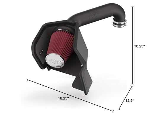 K&N Cold Air Intake System: High-Flow Air Filter, Increase Performance & Towing: Compatible with 2009-2023 RAM/DODGE 1500 Classic, 1500, 2500, 3500, 63-1561