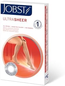 JOBST UltraSheer Knee-High Compression Stockings for Women - Closed Toe - Medical Compression 20-30 mmHg - For Varicose and Spider Veins - Helps Prevent Swelling - Suntan, X-Large