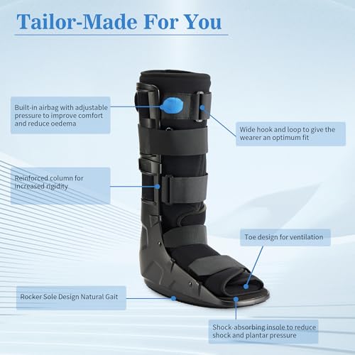 Medibot Air Cam Walker Tall Fracture Boot, Medical Recovery Walking Boot for Broken Foot, Sprained Ankle, Fractures, Adjustable Air Bladders, Universal Fit for Men & Women, Left or Right Foot(X-Large)