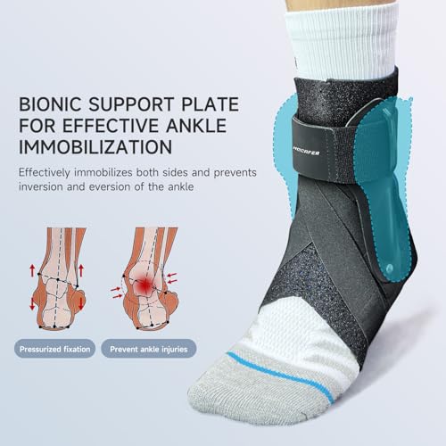 Left Ankle Brace for Women & Men - Ankle Support Sprained Ankle Brace for Achilles,Tendon,Sprain,Injury Recovery,Ankle Support Brace for Running, Basketball, Football (Black,S,Left)