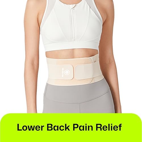 Ultra Thin Back Brace for Lower Back, Breathable Lightweight Back Brace for Women & Men, Adjustable Back Support Brace for Lower Back Pain Relief, Sciatica, Scoliosis, Herniated Disc (Beige, Large)