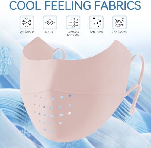 UV Face Mask Sun Protective UPF 50+ Ice Silk Washable Reusable Face Cover Elastic Breathable Golf Sports Face Mask