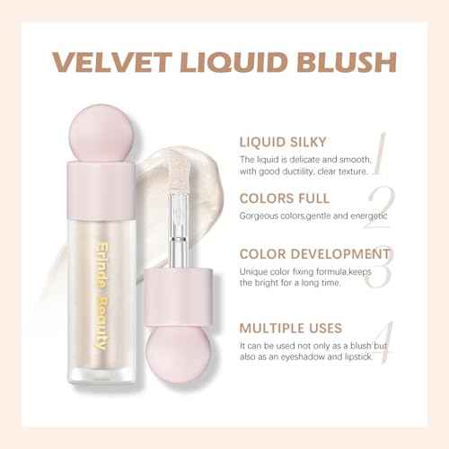 Erinde Liquid Highlighter, Face Bronzer Stick, Natural Glossy Finish, Lightweight Blendable Silky Smooth Cream Illuminator, Cruelty-Free, 01# Moonlight