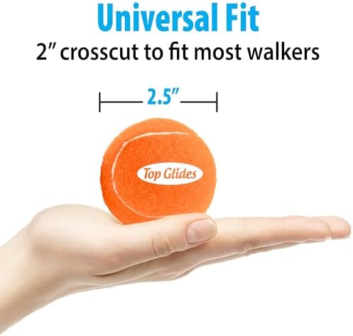 Top Glides 20PCS Pre-Cut Walker Tennis Ball Glides - 10 Pairs
