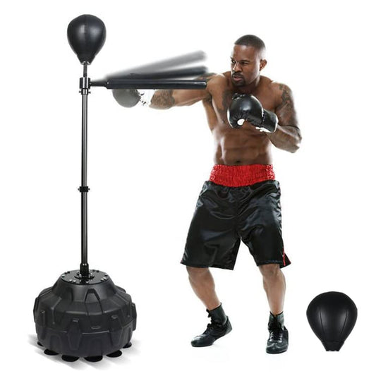 81IN Spinning Bar Boxing Speed Trainer Free Standing Punching Bag Adjustable Height Ideal for Adults and Youth Enhance Reflexes and Boxing Skills