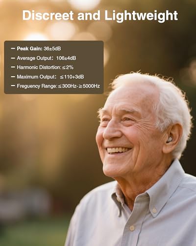 Discreet Hearing Aids with Audio Tracker (Not Amplifier), Rechargeable Hearing Aids for Seniors with Noise Reduction, Auto-On/Off In-The-Ear OTC Hearing Aid with 2 Modes