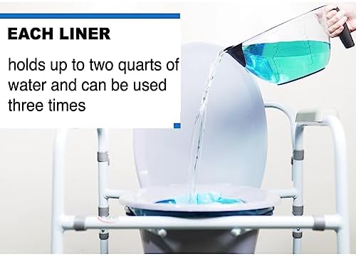 Carex Commode Liners, 21 Liners - Fits Most Commodes, with Absorbent Powder, Holds 2 Quarts Liquid, Disposable - 7 Toilet Liners/Box, Pack of 3.