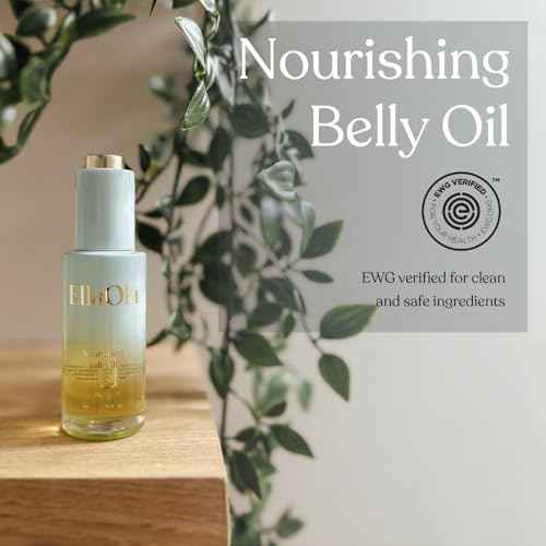 EllaOla Belly Oil for Pregnancy Stretch Marks & Maternity Scars - Quick dry Formula with Squalene and Vitamin C Hydrates Face & Body, Pregnancy + Postpartum Skincare, Fragrance Free | 1.7 fl. oz.
