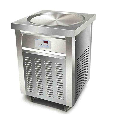 Kolice commercial ETL US Franchise 22" Single Round Pan Fry Ice Cream Machine, Stir-Fried Ice Cream Rolled Machine-Auto Defrost, Smart AI Temperature Control