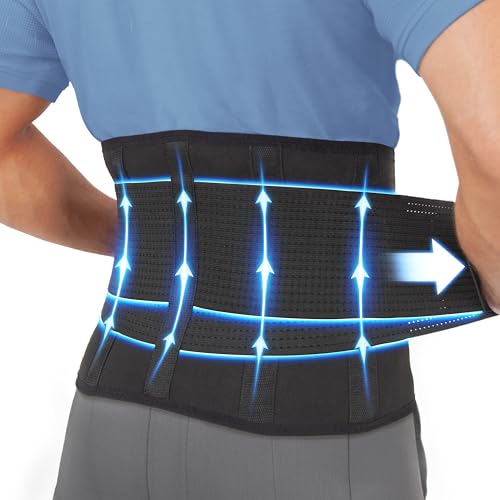 Back Brace for Lower Back Pain Women - Back Support for Men, Back Support Belt for Women, Back Brace for Men Lower Back Pain Relief, Back Brace for Work, Medical-Grade Lumbar Support Brace, Black, XXL