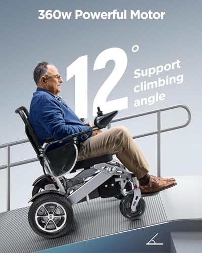 Electric Wheelchair,25 Miles Longer Range, Foldable Power Wheelchair for Adults Seniors,500W Dual Motors,Compact Motorized Wheelchair All Terrain,Intelligent Folding, Travel Size