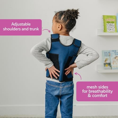 Fun and Function - Blue Weighted Compression Vest for Kids & Adults - Calming Sensory Compression Vest - Weighted Vest for Sensory Needs - Toddlers, Teens & Adults Sizing