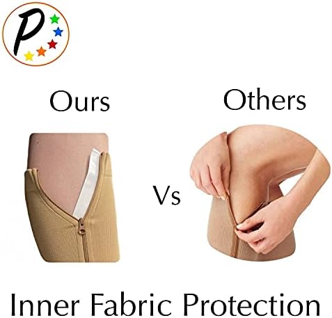 Original Open Toe 20-30 mmHg Firm Compression Circulation Zipper Socks (Beige, 2X-Large)