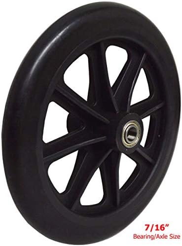8" x 1" Heavy Duty Front Wheelchair Wheel (Each), 7/16" (11 mm) Bearing, 2-3/8" (60 mm) Hub Width, Fits Most Medline, Drive, Invacare, E&J, Guardian, Tuffcare, ALCO and Other Manual Wheelchairs