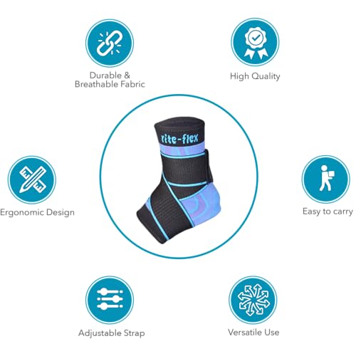 3-in-1 Ankle Compression Sleeve with Silicone Heel Pad - Ankle Brace for Sprains, Foot Fatigue, Post Surgery, Plantar Fasciitis Relief & Support (1, Medium)