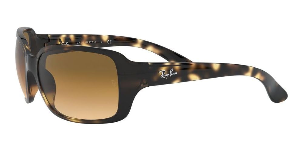 Ray-Ban Womens RB4068 Square Sunglasses, Light Havana/Clear Gradient Brown, 60 mm