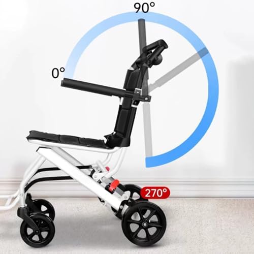 Wheelchairs for Adults Lightweight Portable Wheelchairs Folding for Traveling Ergonomc Design with Adjustable Safety Strap Carbon Steel Frame PU Wheels for Smooth Rid A