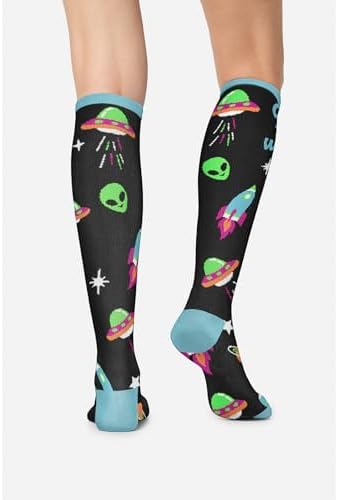 Cherokee Women's 10-15mmHg Compression Socks – Fun Print Knee Highs with Light Support, Soft Feel - PRINTSUPPORT