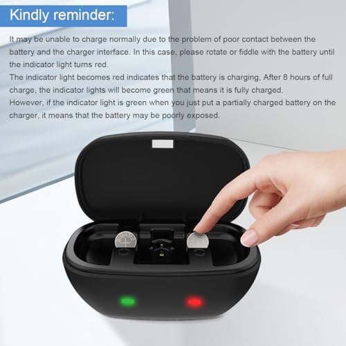 Rechargeable Hearing Aid Batteries and Charger for 312 Hearing Aid Amplifiers, Battery Chargers with 2 Pack Button Rechargeable Batteries (Charger + 2 Pack 312 Batteries)