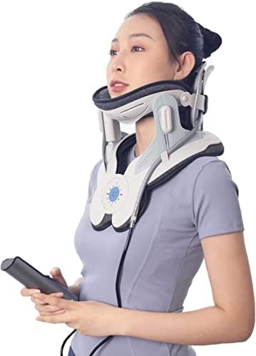 Cervical Neck Traction Device,Electric Air Pump Neck Stretcher Cervical Traction Device,with 3 Power Traction and 8 Airbag Support,Neck Brace which Decompresses the Neck and Relieves