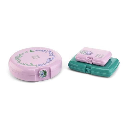 Caboodles For Good Cosmic Compact, Care Pack, and Lil Bit Bundle, Wicked: For Good Limited Edition, Lavender and Teal, Travel Organizers For Makeup, Snap-Tight Latch, Compact Size