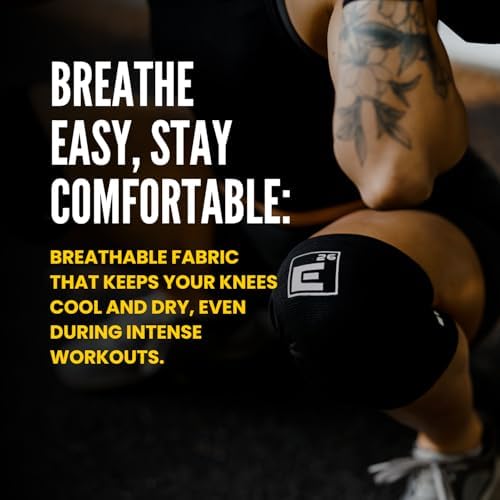 Element 26 Agility Knee Compression Sleeve - 1 Pair (3mm) Compression Knee Sleeve - Knee Support for Working Out - Running & Weight Lifting Knee Sleeves | For Men & Women (Small, Black)