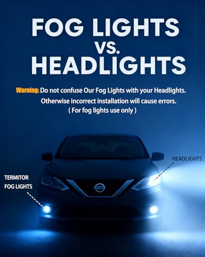 Termitor Latest H7/H7LL Bulbs, 50,000LM 900% Brightness, 6500K White Super Bright, 1:1 Halogen Size, 6500 Cool White H7 Fog Lights, No Adapter Required, Easy Install, Non-Polarity, Pack of 2