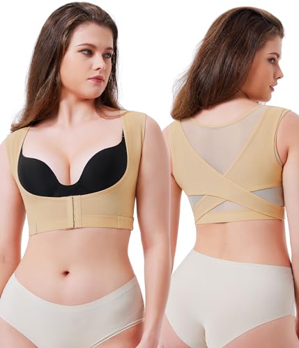 URSEXYLY Upper Back Brace for Women Breathable Posture Corrector Posture Support Back Straightener Pain Relief(Beige,S)