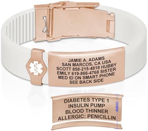 Divoti Custom Engraved Medical Alert ID Bracelet – Dual-Sided Laser Etching, Silicone Wristband, Stainless Steel Security Clasp – Adjustable & Trim-to-Fit – Emergency Medical Info Band for Men & Women