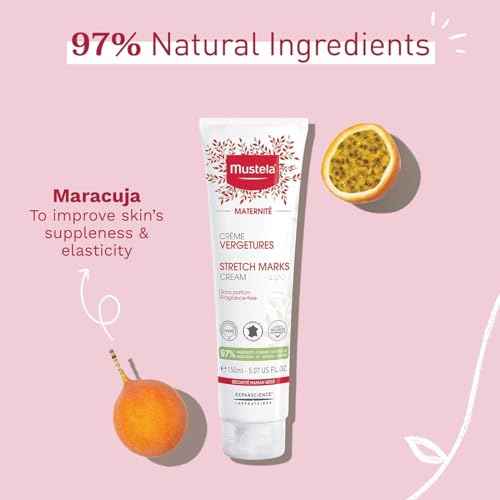 Mustela Maternity Stretch Marks Cream for Pregnancy - Natural Skincare Massage Moisturizer with Natural Avocado, Maracuja & Shea Butter - Lightly Fragranced or Fragrance Free - Various Sizes
