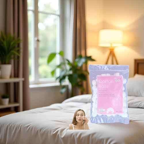 White Cotton Balls - Soft Cotton Wool | House Necessary Absorbent Delicate Lightweight Cotton Balls and Swabs for Sensitive Skin Household Needs Outdoor Traveling Everyday Use