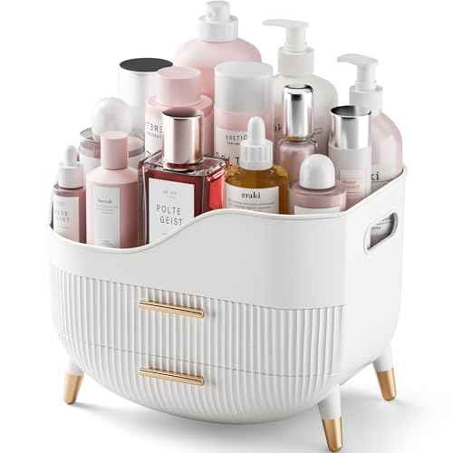 Makeup Organizer with Drawers,Skincare Organizer for Vanity,Storage Box with Handle,Large Cosmetic Display case for Dresser, Bathroom Countertop