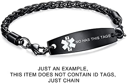 LinnaLove-Stainless Steel Wheat Chain lnterchangeable Medical Alert Bracelets - (Just Chain)