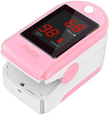 Concord Basics Fingertip Pulse Oximeter - Blood Oxygen Saturation Monitor with Carrying Case, Batteries, Silicone Cover & Lanyard - Easy to Use, Accurate SpO2 & Pulse Measurement (Pink)
