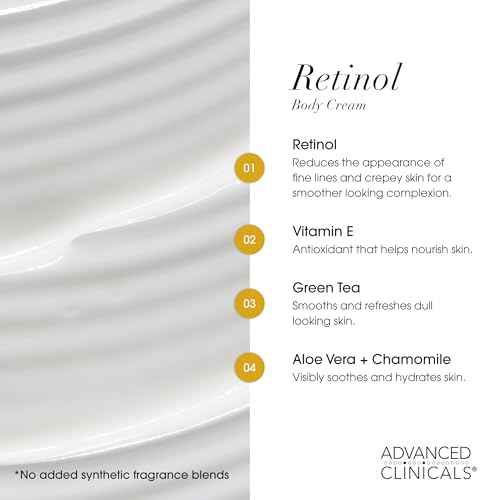Advanced Clinicals Retinol Body Cream + Green Coffee Bean Oil Thermo - Firming Body Lotion 2pc Skincare Set For Women & Men | Body & Face Moisturizer Set Helps Improves Appearance Of Crepey Skin, 2PC