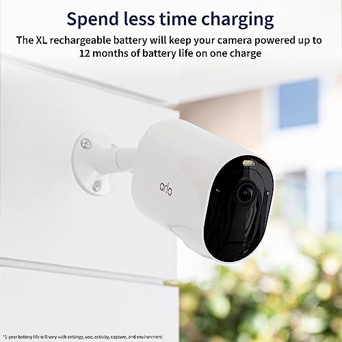 Arlo Pro 5S XL Spotlight Security Camera 2K HDR | Indoor/Outdoor | Band Wi-Fi Connects to Strongest Network | Longer Battery Life, 12X Zoom, Color Night Vision, 2-Way Audio - White, 3 Pack
