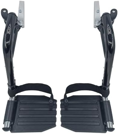 Wheelchair Footrest, Wheelchair Replacement Part with Heel Ring for Standard Wheelchairs(Black)
