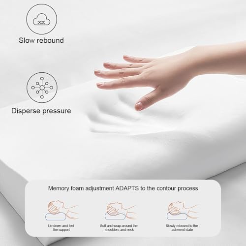 Neck Cervical Pillow for Neck Pain Relief - Contour Pillow Memory Foam Pillows for Sleeping, Neck Support Pillow Cooling Bed Pillow for Side Back Stomach Sleepers