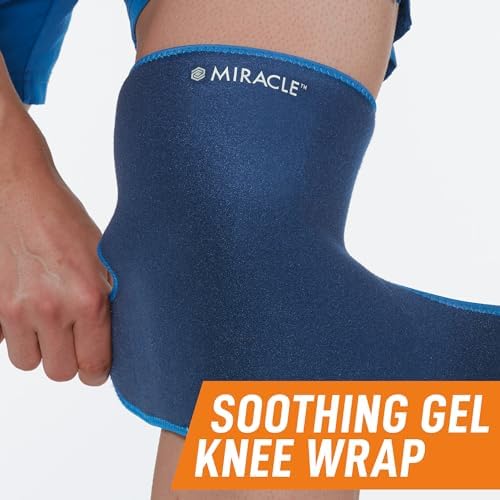 Miracle Knee Relief Gel-Infused Compression Wrap for 360-Degree Knee Support for Women & Men, Comfortable & Form Fitting Knee Wrap with Ultra-Soothing Cooling Gel, Designed for Cold & Hot Relief