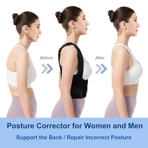 Back Brace Posture Corrector for Women and Men, Upgraded Adjustable Back Support for Upper and Lower Back Pain Relief, Shoulder Straightener for Scoliosis, Hunchback, Thoracic,Waistline-S(27.6"-31.9")