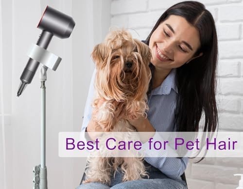 Purple River Hair Dryer Stand White 20-63 Inch Adjustable Blow Dryer Holder with Tripod and Universal Clip, Easy to Use, Hands Free Relieve Wrist Pain, Shoulder Periarthritis etc