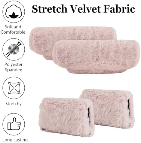 4-Pack Premium Fluffy Crutches Padding, Ultra-Soft Breathable Crutch Pads for Armpits and Hand Grips, Machine Washable Crutch Cushions, Comfort Fit for Adults and Youth (Pink)