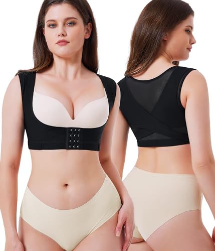 URSEXYLY Upper Back Brace for Women Breathable Posture Corrector Posture Support Back Straightener Pain Relief(Black,L)