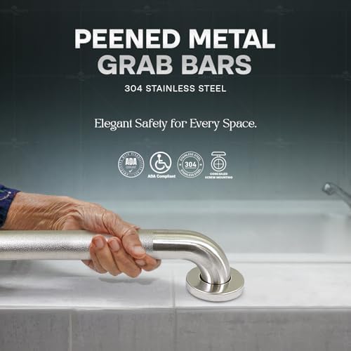 Grab Bar for Bathtubs and Showers, Anti Slip Shower Grab Bars for Seniors and Elderly, Safety Bar for Bathroom 24" x 1.5" ADA Compliant Grab Bar, Heavy Duty Stainless Steel Shower Handle