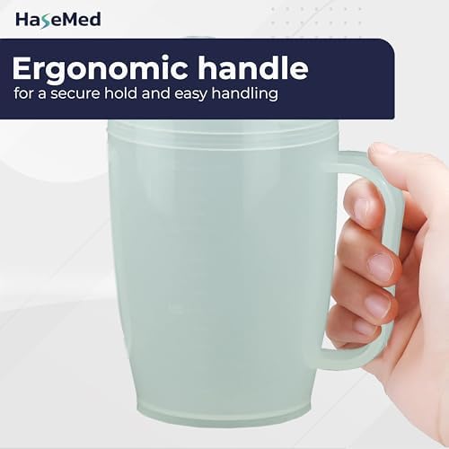 Adult Sippy Cup with Easy-Grip Handle & Spout Lid, 8.5 oz – Lightweight & Spill-Resistant Mug for Seniors & Adults, Use for Hot & Cold Beverages, Travel & Home - 3 Pack