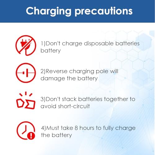 Rechargeable Hearing Aid Batteries and Charger for 675 Hearing Aid Amplifiers Battery Charger with 6 Pack Button Rechargeable Batteries